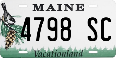 ME license plate 4798SC