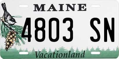 ME license plate 4803SN