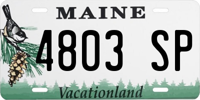 ME license plate 4803SP