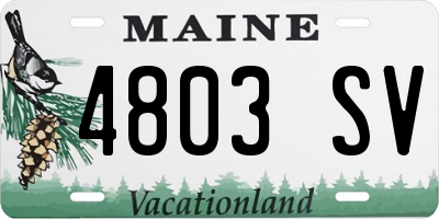 ME license plate 4803SV