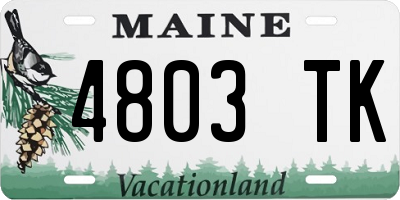 ME license plate 4803TK