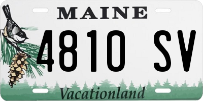 ME license plate 4810SV
