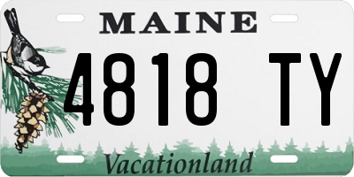 ME license plate 4818TY