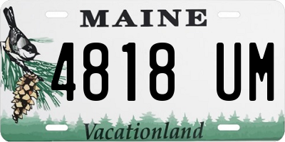 ME license plate 4818UM