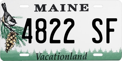 ME license plate 4822SF