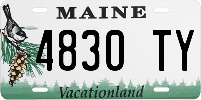 ME license plate 4830TY