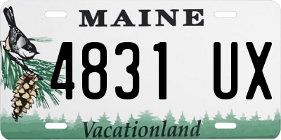 ME license plate 4831UX