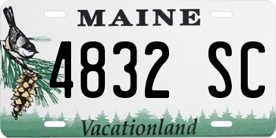 ME license plate 4832SC