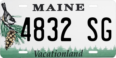 ME license plate 4832SG