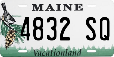 ME license plate 4832SQ