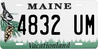 ME license plate 4832UM