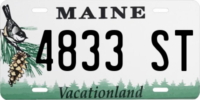 ME license plate 4833ST
