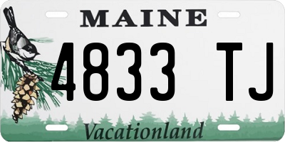ME license plate 4833TJ