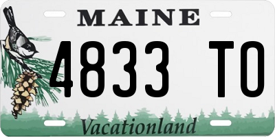 ME license plate 4833TO