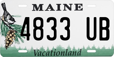 ME license plate 4833UB