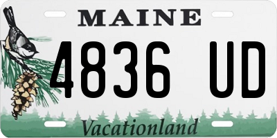 ME license plate 4836UD