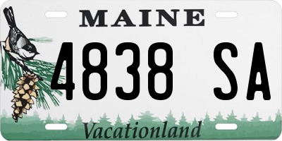 ME license plate 4838SA
