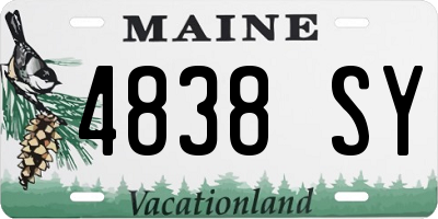 ME license plate 4838SY