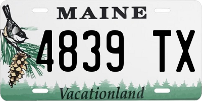 ME license plate 4839TX