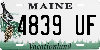 ME license plate 4839UF