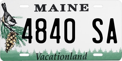 ME license plate 4840SA