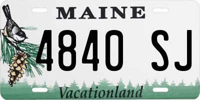 ME license plate 4840SJ