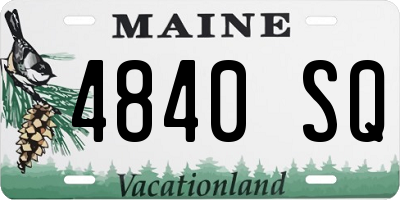 ME license plate 4840SQ