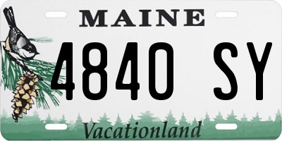 ME license plate 4840SY