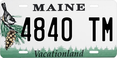 ME license plate 4840TM