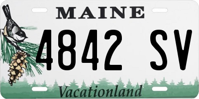 ME license plate 4842SV