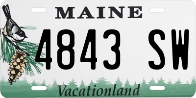 ME license plate 4843SW