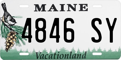 ME license plate 4846SY