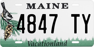 ME license plate 4847TY