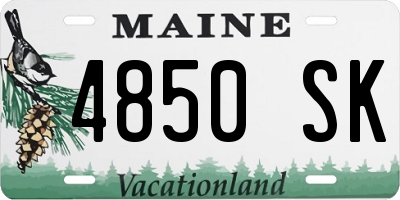 ME license plate 4850SK