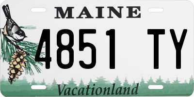 ME license plate 4851TY