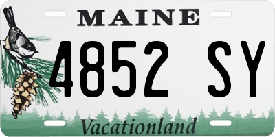 ME license plate 4852SY