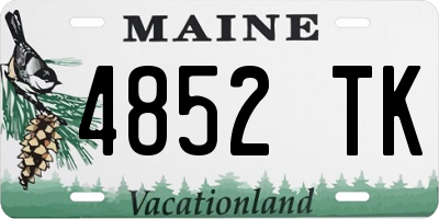 ME license plate 4852TK