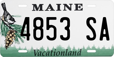 ME license plate 4853SA