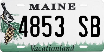 ME license plate 4853SB