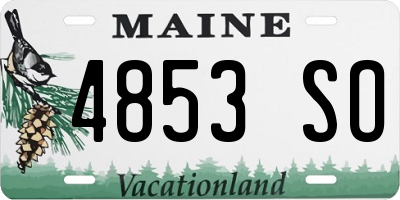 ME license plate 4853SO