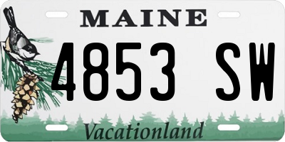 ME license plate 4853SW