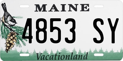 ME license plate 4853SY
