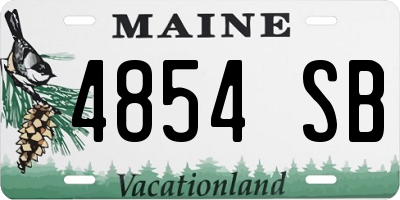 ME license plate 4854SB