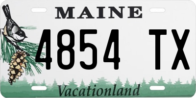 ME license plate 4854TX