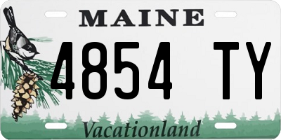 ME license plate 4854TY