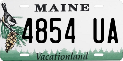 ME license plate 4854UA