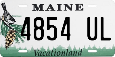 ME license plate 4854UL