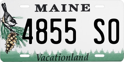 ME license plate 4855SO