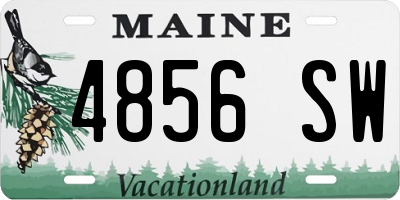 ME license plate 4856SW