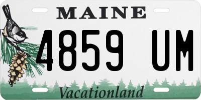 ME license plate 4859UM